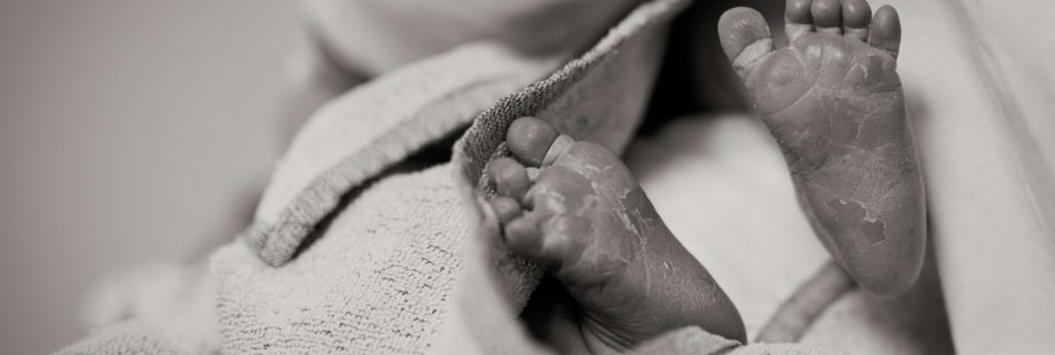 A baby's feet.